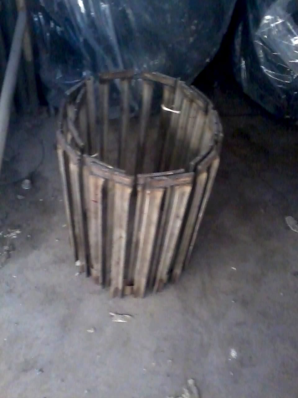 The old heating element assembly, taken out of the furnace