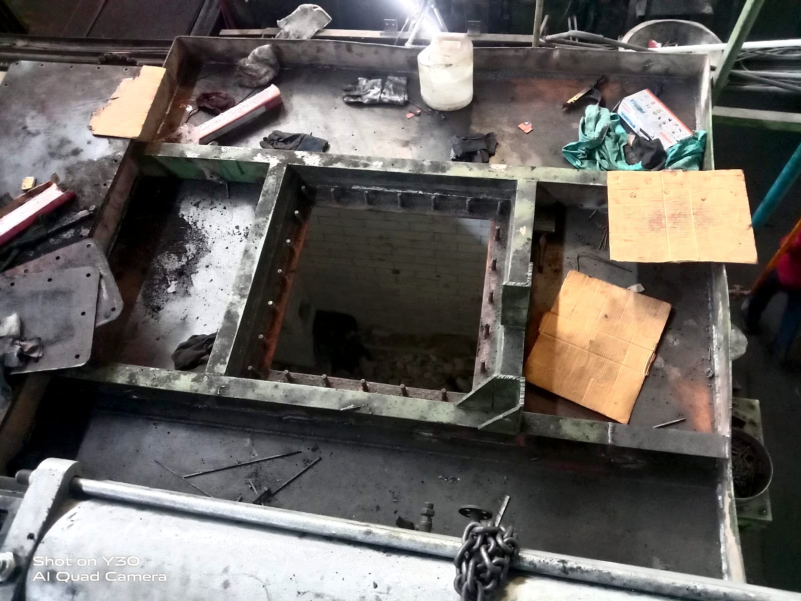 Top of the furnace during the conversion