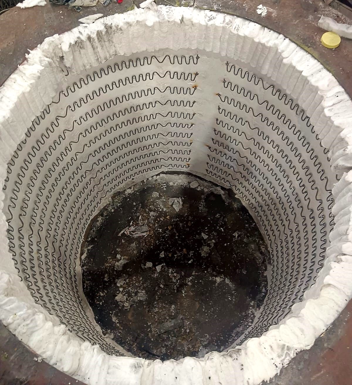 The completed Fibrothal heating system seen from the top of the pit