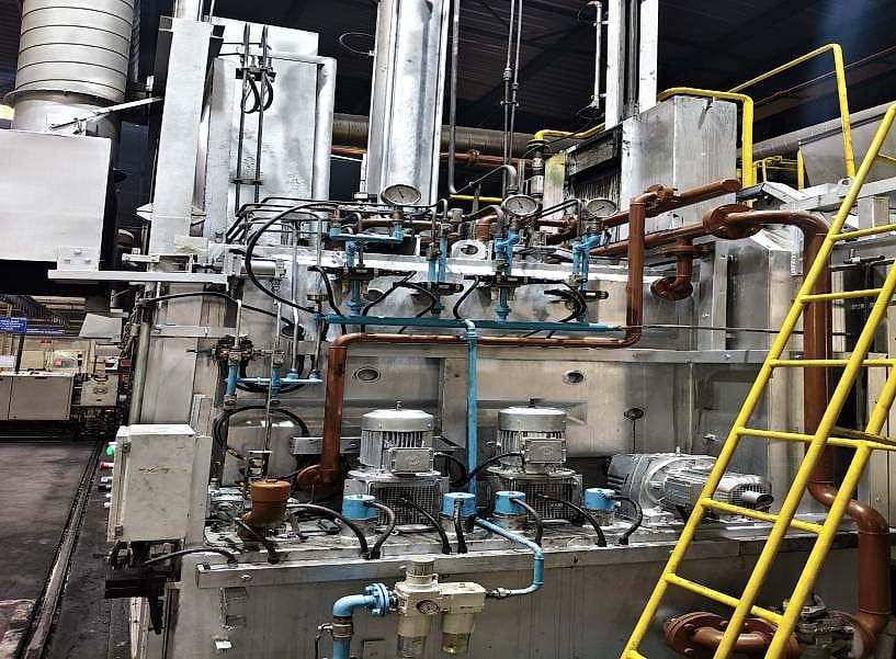 Re-piped furnace side with new instruments, seen from the platform end